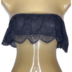Victoria's Secret Lace Flounce Bandeau Bralette Black Size S